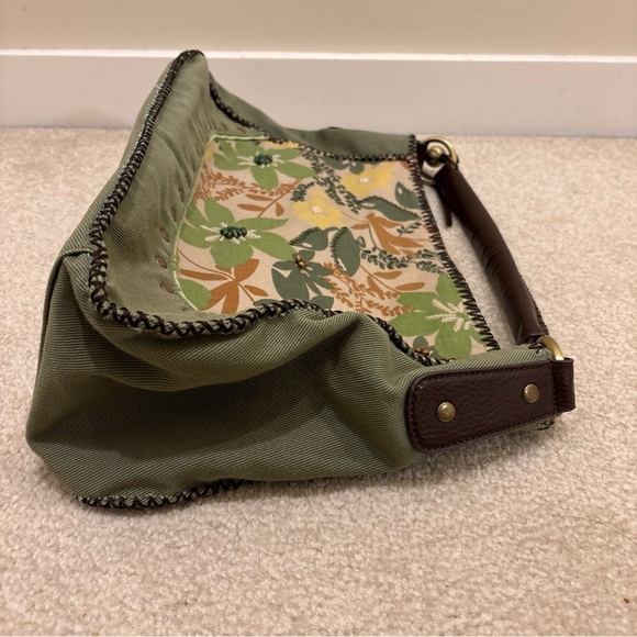 Tommy Hilfiger Women's Handbag Green Floral Pattern Embroidered Magnetic Closure - Picture 6 of 16